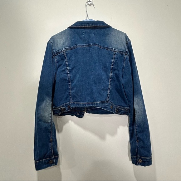 PARASUCO Distressed Cropped Denim Jacket in Women's Size Large - Picture 3 of 5